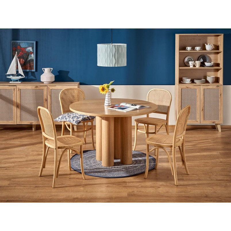 Krzesło drewniane Halmar K502 - rattan, styl boho | Sklep mebli