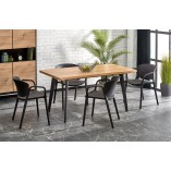 Stół rozkładany loft Dickson II | Halmar - Dąb/Czarny
