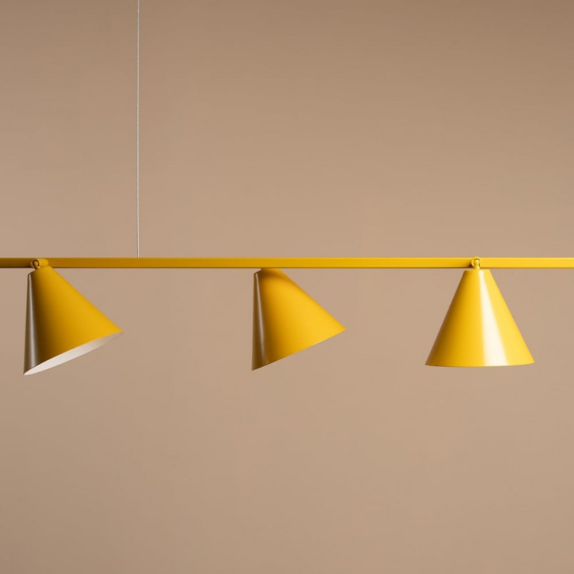Lampa wisząca podłużna regulowana Form IV 120cm mustard Aldex