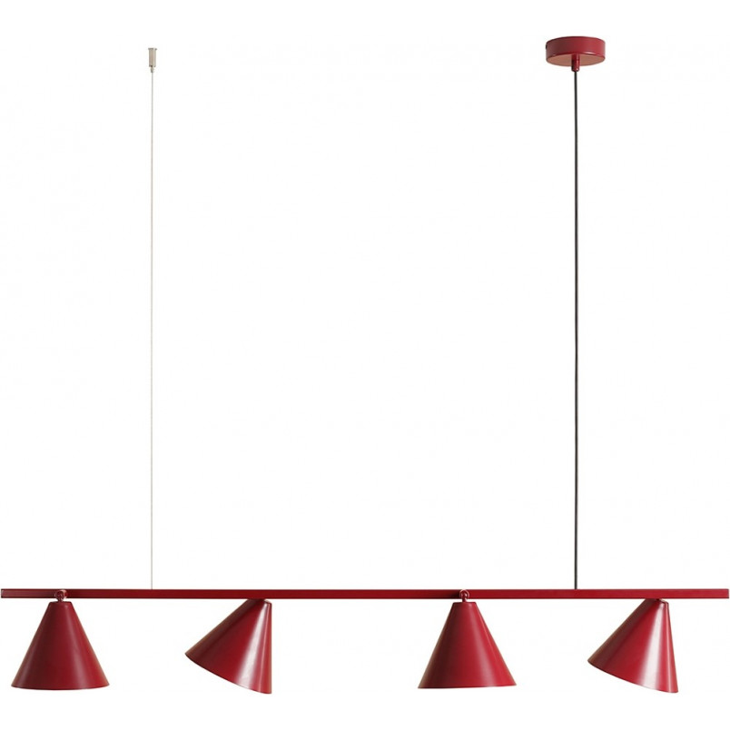 Lampa wisząca czerwona Aldex Form IV 120cm - Stylowe oświetlenie