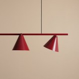 Lampa wisząca czerwona Aldex Form IV 120cm - Stylowe oświetlenie
