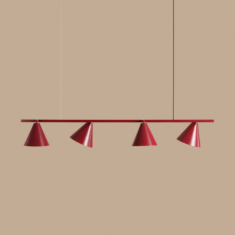 Lampa wisząca czerwona Aldex Form IV 120cm - Stylowe oświetlenie