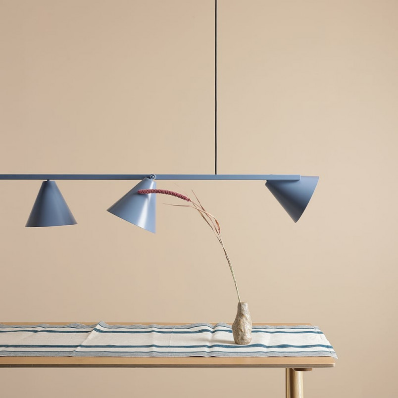 Lampa wisząca podłużna regulowana Form IV 120cm dusty blue Aldex