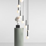 Lampa wisząca Riu IX - czarno-białe szklane kule | Aldex