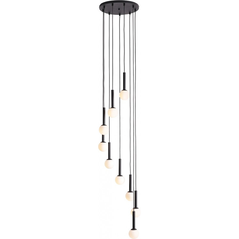 Lampa wisząca Riu IX - czarno-białe szklane kule | Aldex