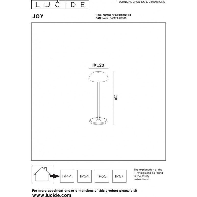 Lampa ogrodowa na stół Joy pomarańczowa Lucide