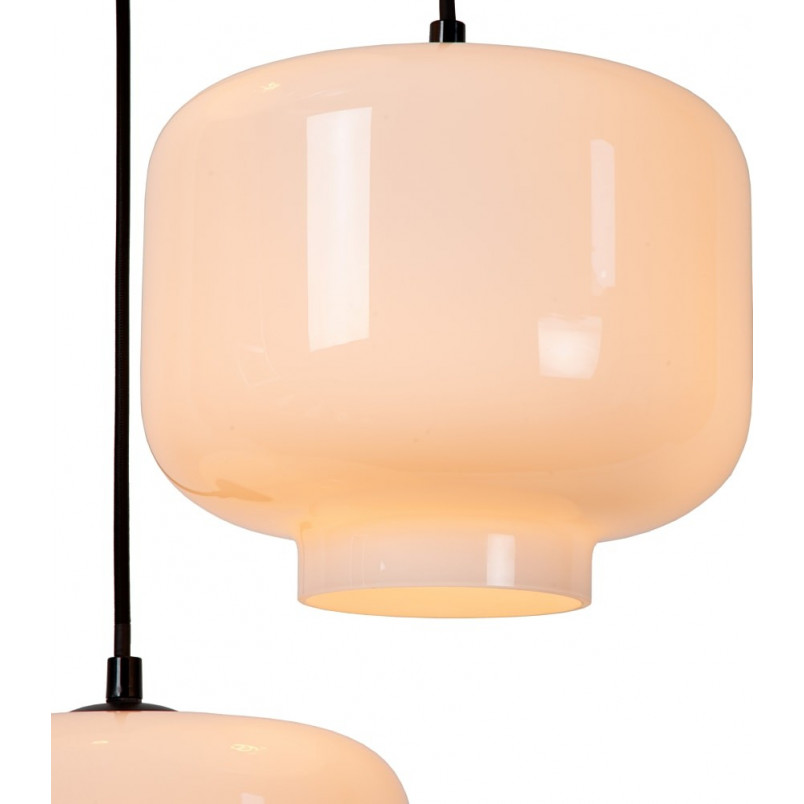 Lampa wisząca szklana potrójna Medine III 46cm biała Lucide