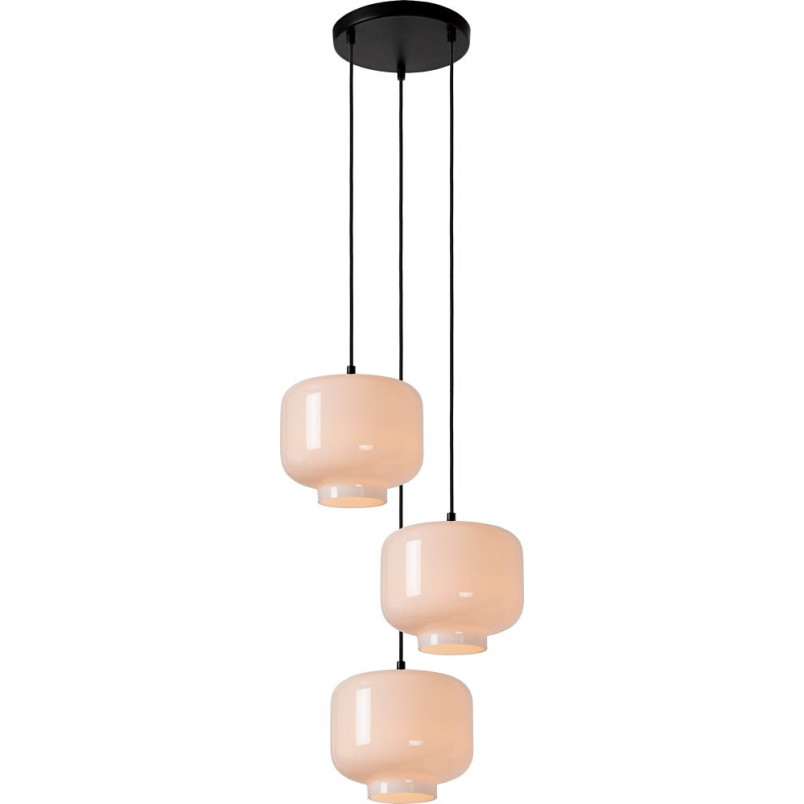 Lampa wisząca szklana potrójna Medine III 46cm biała Lucide