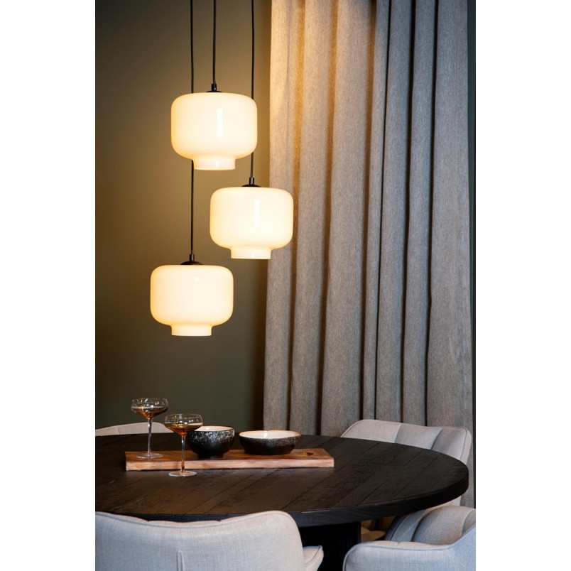 Lampa wisząca szklana potrójna Medine III 46cm biała Lucide