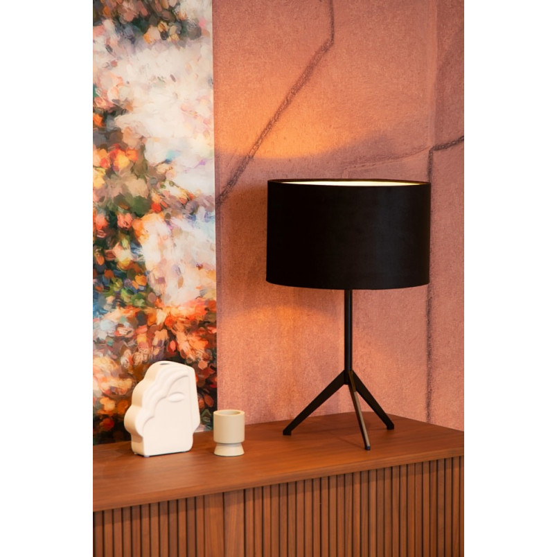 Lampa stołowa czarna Tondo Lucide | Elegancki design