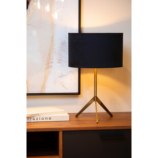Lampa stołowa Tondo - czarny/mosiądz Lucide | Elegancki design