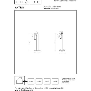 Lampa zewnętrzna Antrim LED | Lucide - Nowoczesny design