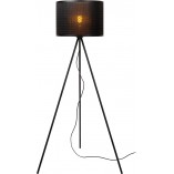 Lampa podłogowa bambusowa Lucide Tagalog | Czarna, Boho