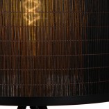 Lampa podłogowa bambusowa Lucide Tagalog | Czarna, Boho