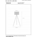 Lampa podłogowa bambusowa Lucide Tagalog | Czarna, Boho
