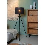 Lampa podłogowa bambusowa Lucide Tagalog | Czarna, Boho