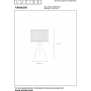 Lampa stołowa bambusowa Tagalog czarna | Lucide