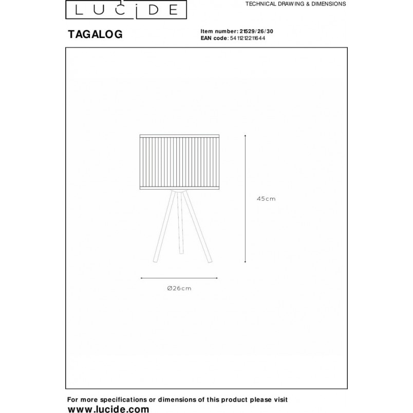 Lampa stołowa bambusowa Tagalog czarna | Lucide