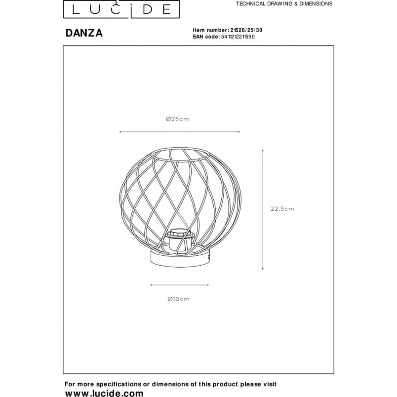 Lampa stołowa Danza czarna - Lucide | Loftowa | Kup online