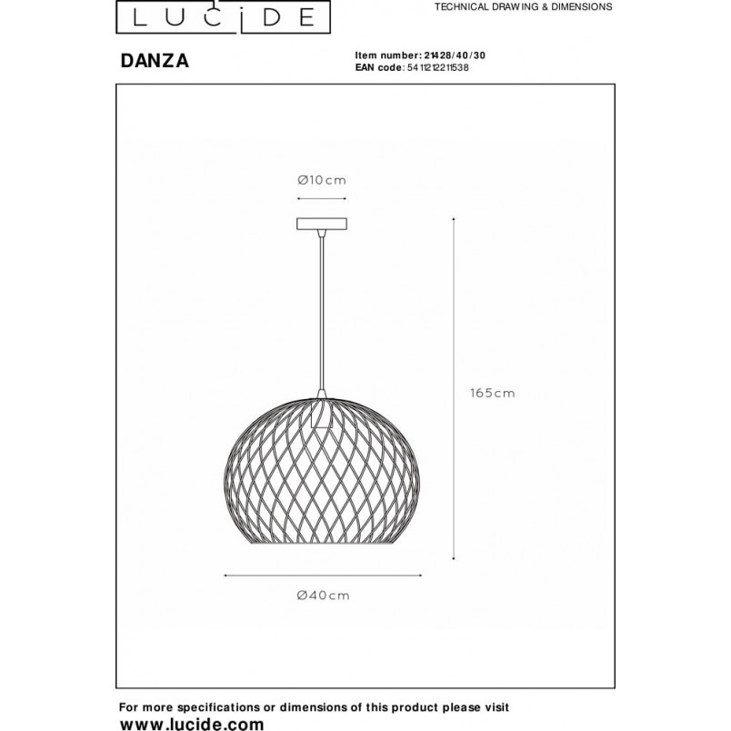 Lampa wisząca Danza czarna - nowoczesny styl loft | Lucide