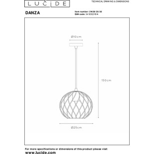 Lampa wisząca Danza czarna - Lucide | Nowoczesny design