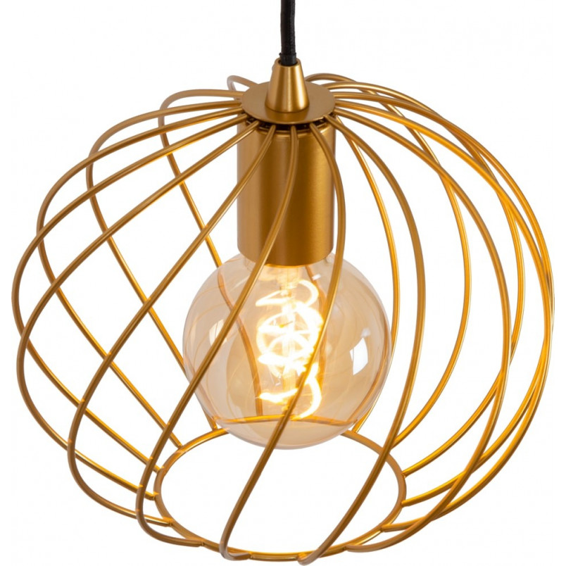 Lampa wisząca druciana kula Danza 25cm matowe złoto Lucide