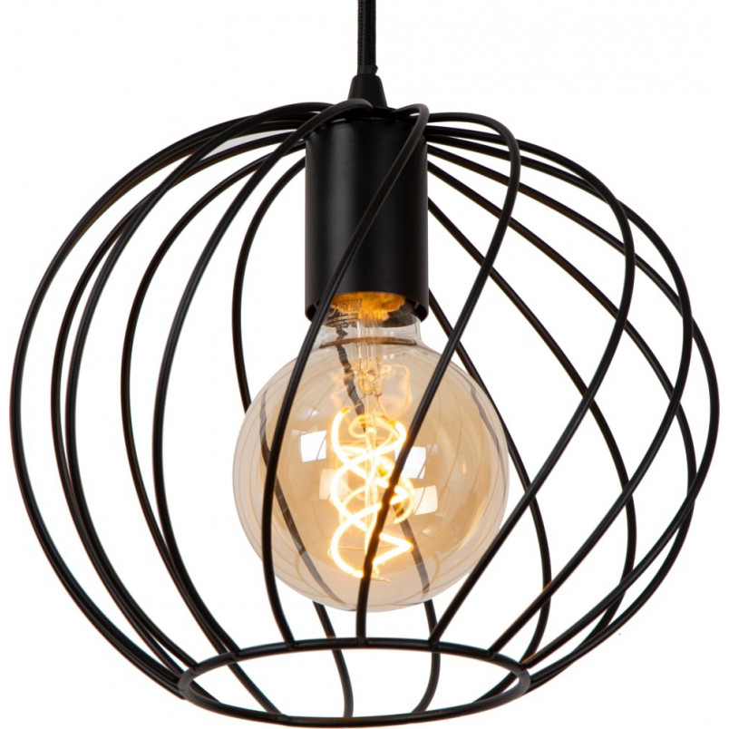 Lampa wisząca 3 druciane kule Danza 130cm czarna Lucide