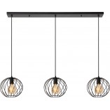 Lampa wisząca 3 druciane kule Danza 130cm czarna Lucide