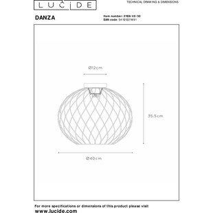 Plafon Lucide Danza 40cm Czarny - Loftowy Design