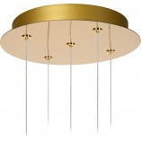 Lampa wisząca glamour Cintra V 32cm przeźroczysty / mosiądz Lucide