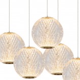 Lampa wisząca glamour Cintra V 32cm przeźroczysty / mosiądz Lucide