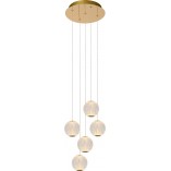 Lampa wisząca glamour Cintra V 32cm przeźroczysty / mosiądz Lucide