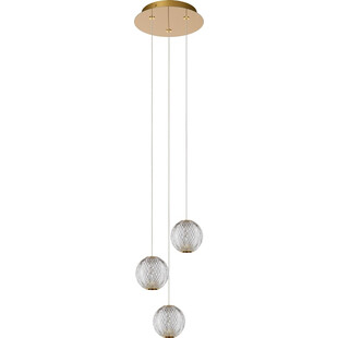 Lampa wisząca glamour Cintra III 25cm przeźroczysty / mosiądz Lucide