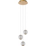 Lampa wisząca glamour Cintra III 25cm przeźroczysty / mosiądz Lucide