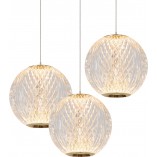 Lampa wisząca glamour Cintra III 25cm przeźroczysty / mosiądz Lucide