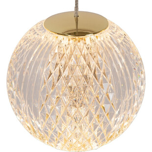 Lampa wisząca glamour Cintra III 25cm przeźroczysty / mosiądz Lucide