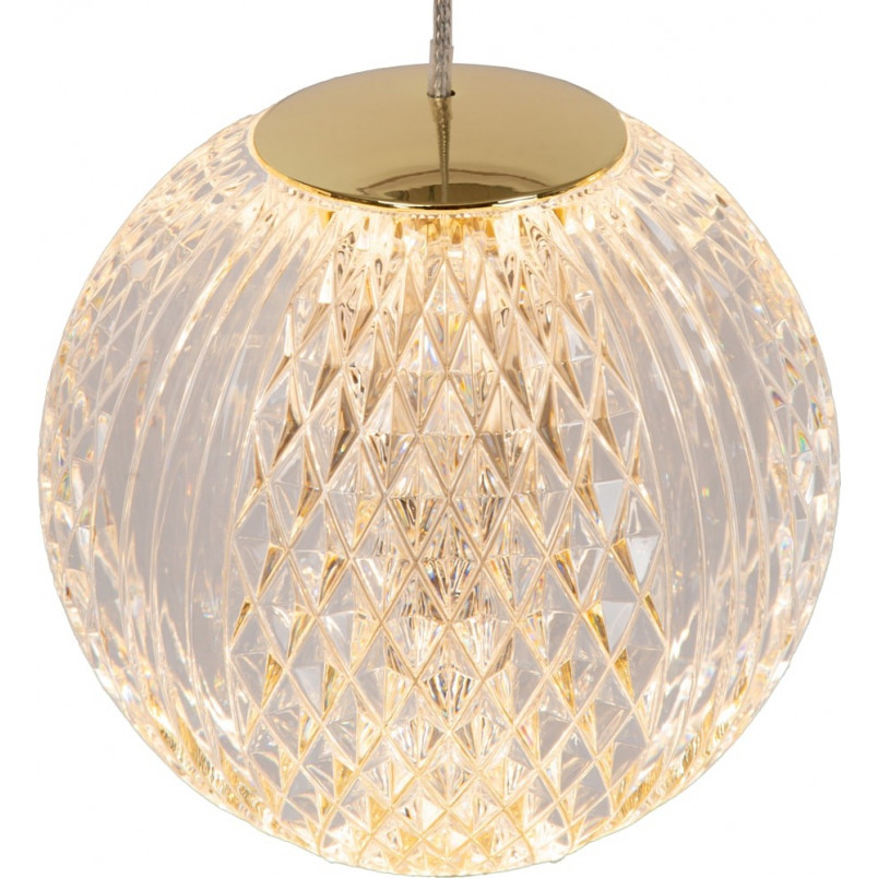 Lampa wisząca glamour Cintra III 25cm przeźroczysty / mosiądz Lucide