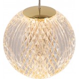 Lampa wisząca glamour Cintra III 25cm przeźroczysty / mosiądz Lucide