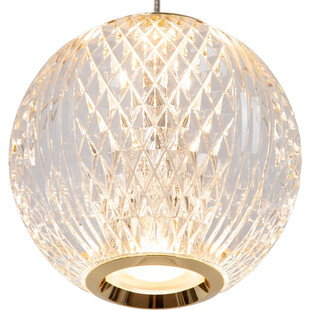 Lampa wisząca glamour Cintra III 25cm przeźroczysty / mosiądz Lucide