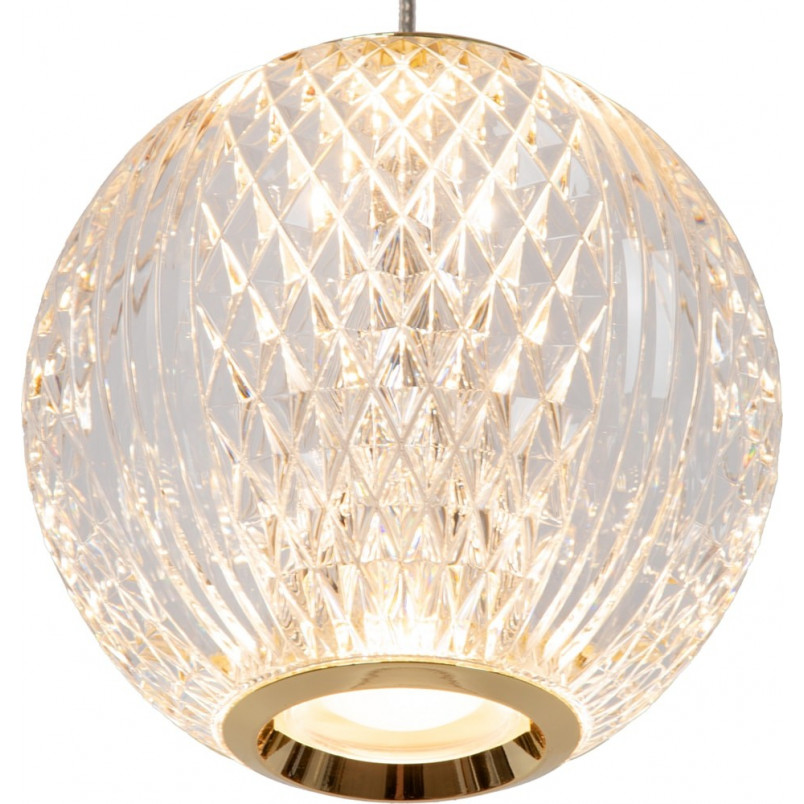 Lampa wisząca glamour Cintra III 25cm przeźroczysty / mosiądz Lucide