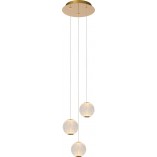 Lampa wisząca glamour Cintra III 25cm przeźroczysty / mosiądz Lucide