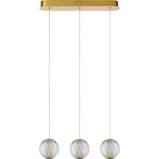 Lampa wisząca glamour Cintra III 48cm przeźroczysty / mosiądz Lucide