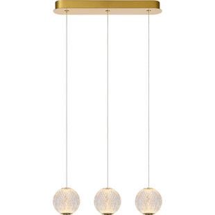 Lampa wisząca glamour Cintra III 48cm przeźroczysty / mosiądz Lucide