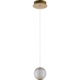Lampa wisząca glamour Cintra 11cm przeźroczysty / mosiądz Lucide
