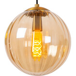 Lampa wisząca 3 szklane kule Monsaraz zielony / bursztynowy Lucide