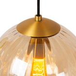 Lampa wisząca 3 szklane kule Monsaraz zielony / bursztynowy Lucide