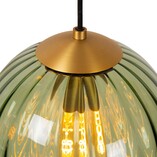 Lampa wisząca 3 szklane kule Monsaraz zielony / bursztynowy Lucide