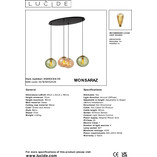 Lampa wisząca 4 szklane kule Monsaraz 95cm zielony / bursztynowy Lucide