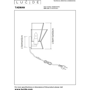 Kinkiet Boho Tasman Lucide | Brązowy, Papier | Kup online