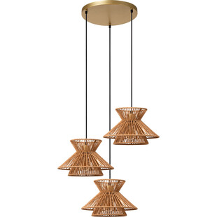 Lampa Wisząca Boho Tasman III | Lucide - Brązowa, Papierowa